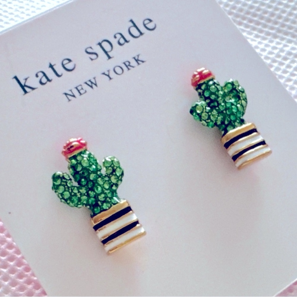 Kate Spade ♠️ Glittery Scenic Route Cactus Stud Earrings